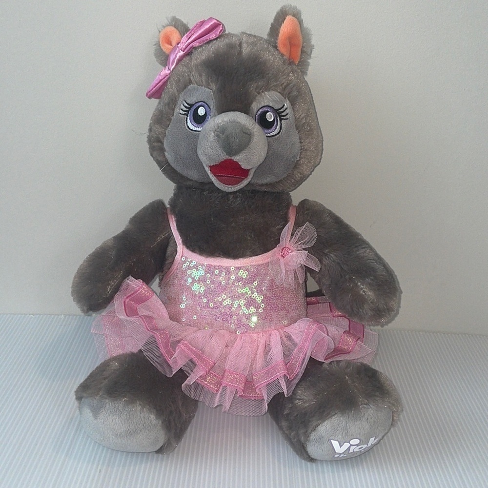 BAB Build A Bear Violet the Wolf in a ballet tutu kids stuffed plushie toy